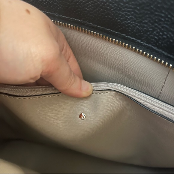 Kate Spade Black Leather Tote Handbag with Dust Bag EUC - Picture 6 of 12